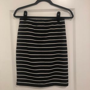 Black and white stripe pencil skirt